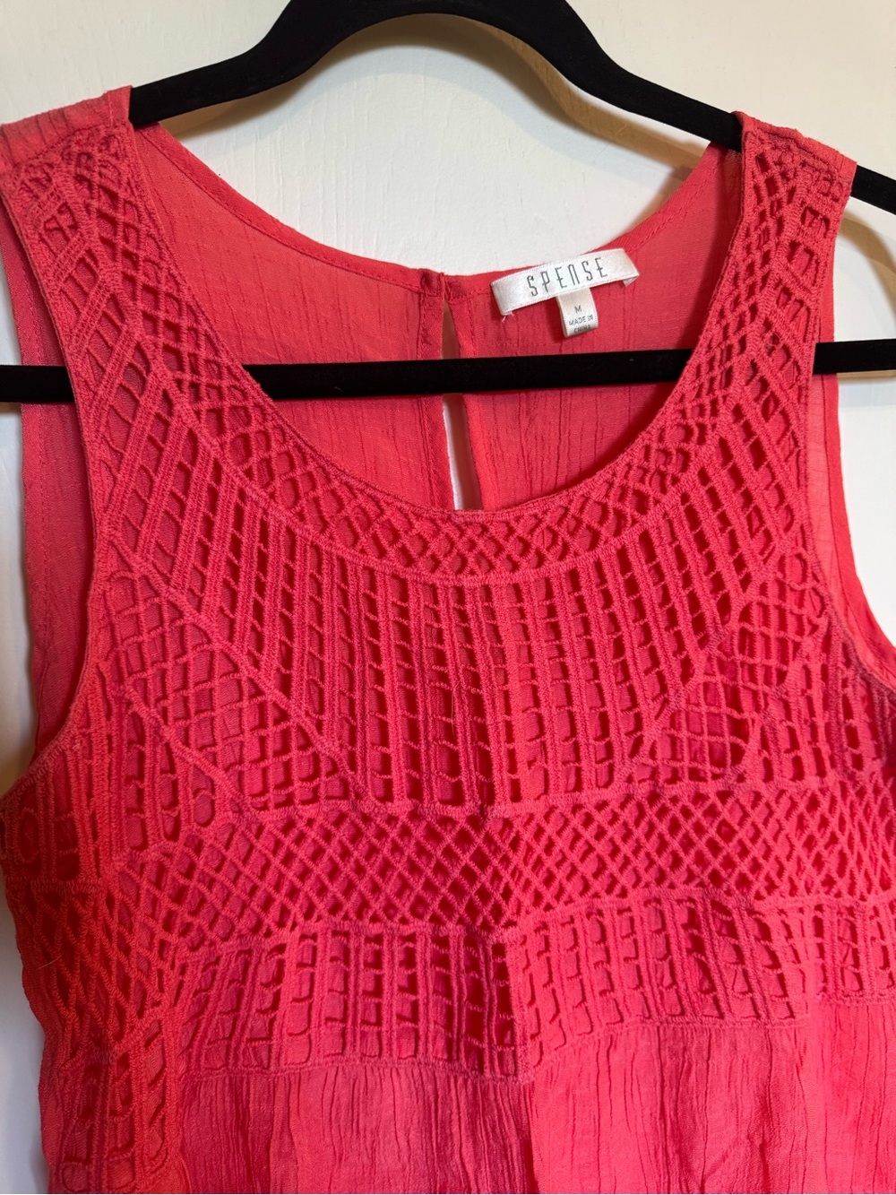 Spense Coral Crochet Yoke Sleeveless Camisole - Picture 4 of 4